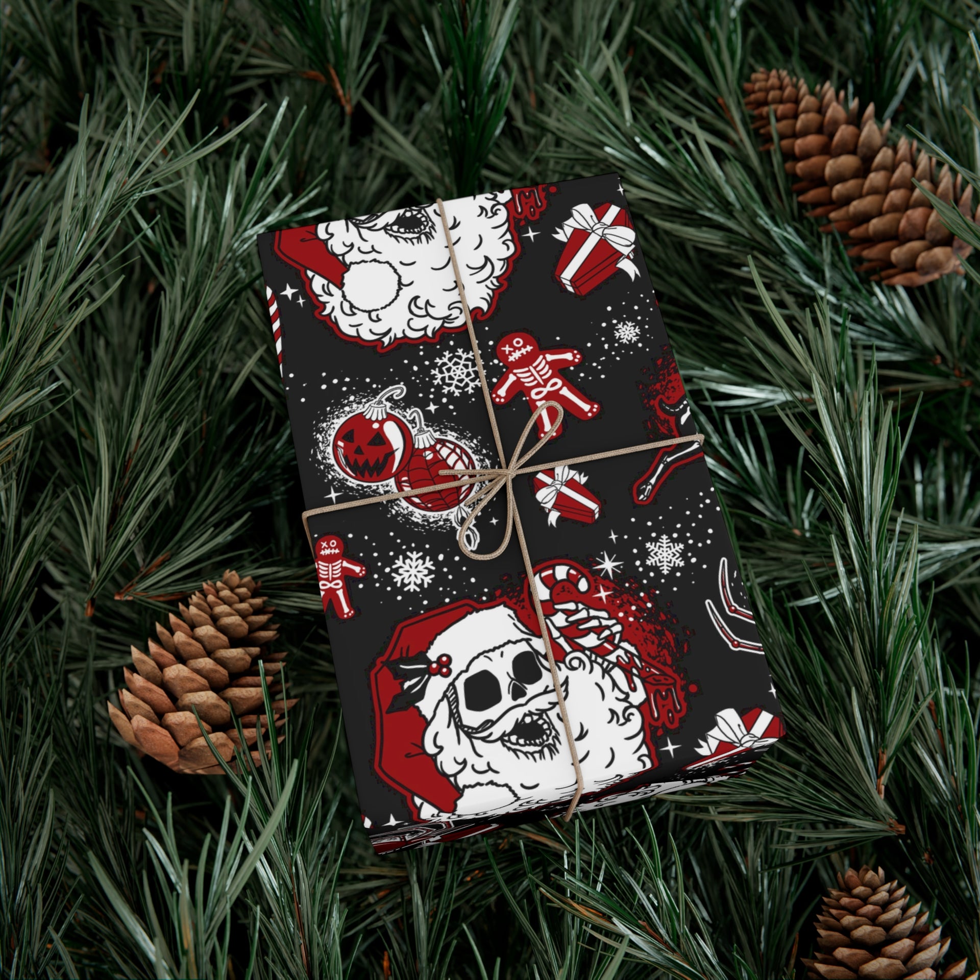 Skelly Claus Gift Wrap Papers – Black Mast