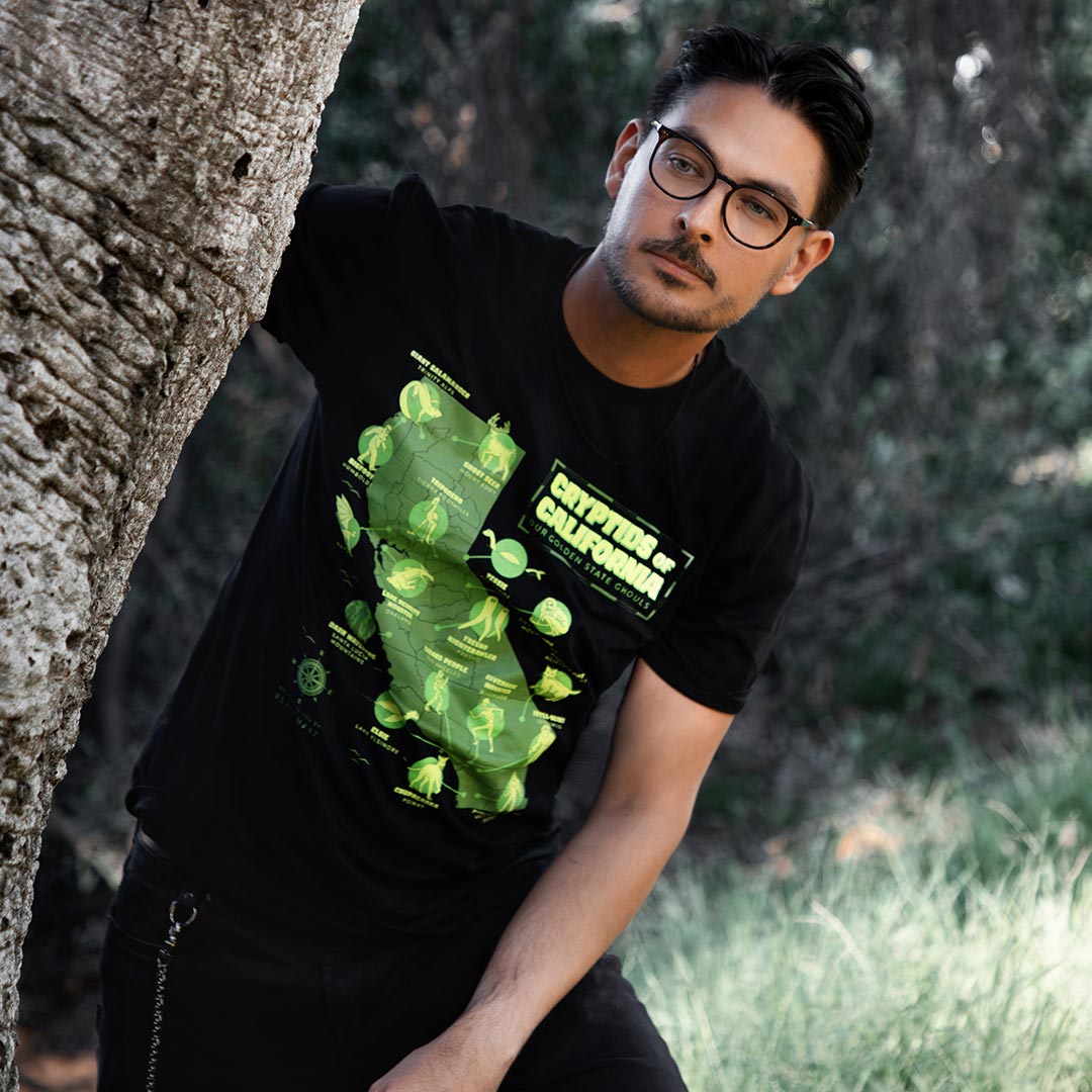 Cryptids of California graphic t-shirt