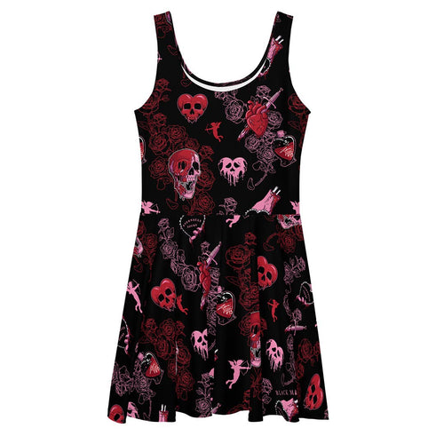 Bloody Valentine Skater Dress - Black Mast