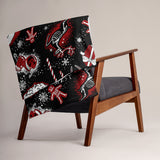 Skelly Claus Fuzzy Throw Blanket
