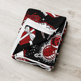 Skelly Claus Fuzzy Throw Blanket