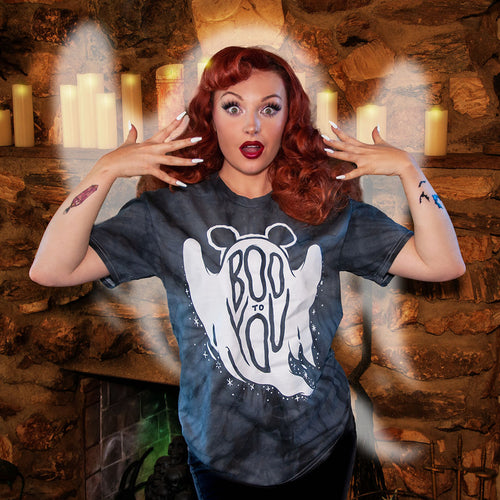 Boo To You Tie Dye T-shirt - Black Mast