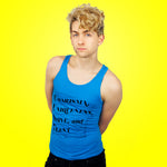 Charisma, Uniqueness, Nerve, And Talent Tank Top (Blue)