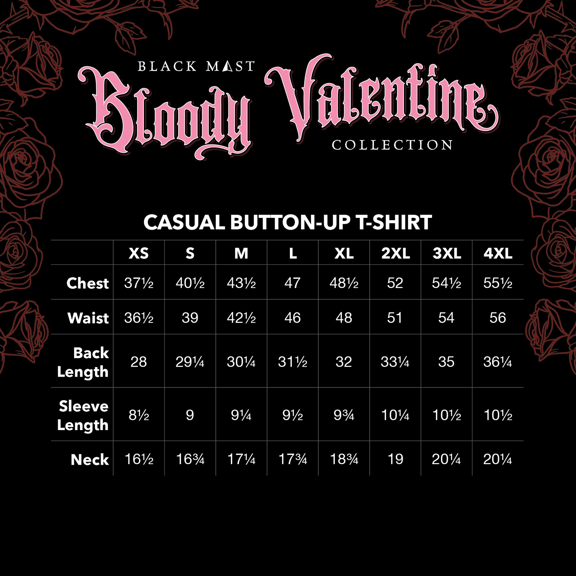 Bloody Valentine Button-down sizing